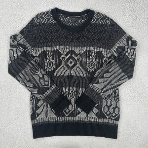 J. Crew Wool Blend Sweater Men Large‎ Geometric Chunky Knit B6521